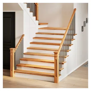 vidaXL Treppenstufen 4 Stk. Hellbraun 120x25x2 cm Massivholz Eiche