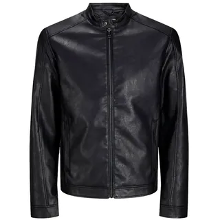 JACK & JONES PLUS Kunstlederjacke in Black | Gr.: 6XL