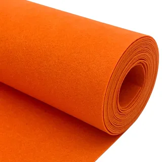EDGEAM 300x40cm Filzstoff Bastelfilz Bunte Filzrolle Polyester Filz 1mm Dick für Kissen Filzunterlage DIY Handwerk Patchwork Nähen Projekte (Orange)