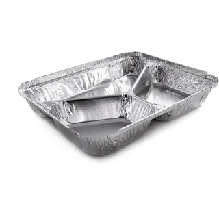 Contital R81L Aluminiumbehälter mit 3 Fächern, Einwegschalen Take Away, Einweg-Backformen für Lebensmittel, Mikrowelle, Behälter für den Sport, Profi-Linie, 100 Stück