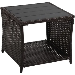 Relaxdays Balkontisch Beistelltisch 45 x 45 x 40 cm Braun