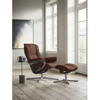 Stressless® »Mayfair« Set, Relaxsessel mit Hocker, mit Hocker, mit Cross Base, Größe S, M & L, Holzakzent Wenge braun