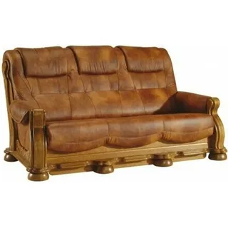 Sofagarnitur 3+1 Sitzer Klassischer Wohnlandschaft Sofas Couchen Polster Leder - Braun