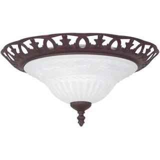 Trio Rustica 2 E27 rostfarbig Edelstahl, Glas