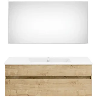 Puris Badezimmer Get2You, Eiche, Holzwerkstoff, 2 Schubladen, 120 cm, Goldenes M, Made in Germany, hängend, Badezimmer, Badmöbelsets , Badmöbelserien,