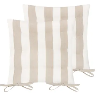Yard Hayle gestreifte Sitzpolster aus Baumwolle – Natur – 40 x 40 cm