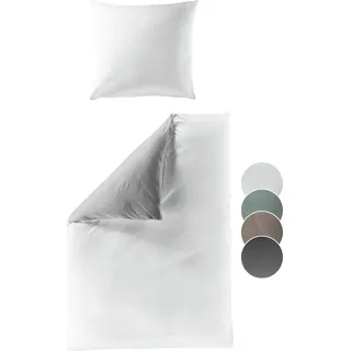 liebling - Renforcé Bettwäsche, weiß, 1 x Bettbezug 135 x 200 cm + 1 x Kissenbezug 80 x 80 aus 100% seidig weicher Baumwolle - Weiß