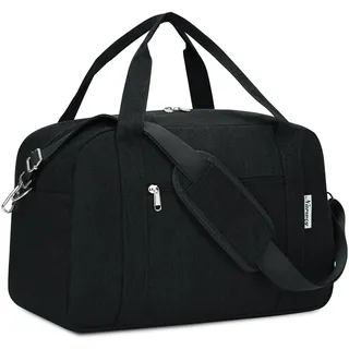 Narwey für Ryanair Handgepäck 40x20x25 Kleine Reisetasche Handgepäck Tasche für Flugzeug Weekender Sporttasche Damen Herren 20L (Schwarz)