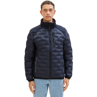 TOM TAILOR Herren Hybrid Steppjacke mit Abnehmbarer Kapuze im Kragen
