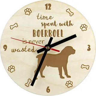 Boerboel - Uhr mit Hund, Holzuhr mit Gravur, personalisierte Uhr von Art-Dog