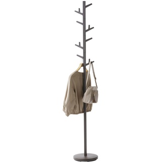 Yamazaki Garderobenständer BRANCH Garderobe, braun, Stahl/ABS Harz, Minimalistisches Design, 28 x 28 x 176 cm (LxBxH)