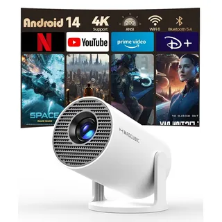Magcubic Mini Beamer 4K Unterstützt DLP Weiß