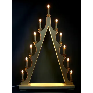 LED Schwibbogen Spitze 75cm natur natur Leerbogen, leer, selbst bestücken Erzgebirge - Holz natur