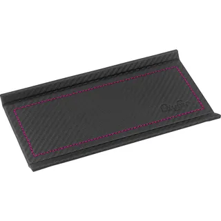 Läufer 31057 Concerto Federschale aus Leder, Echt Leder, schwarz, carbon, Ziernaht pink, Handgefertigt aus Echtleder in Deutschland, Stiftablage aus Leder