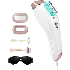 LOVEDOCK IPL Laser Haarentfernungsgerät mit Eiskühlung Funktion, 999,999 Leichte Impulse, Lichtbasierte Haarentfernung für Dauerhaft Glatte Haut, Schmerzlos, für Körper, Gesicht, Bikinizone & Achseln