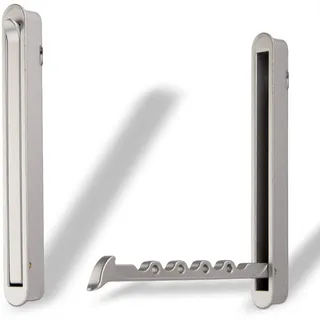Moderner Klapphaken ZILLY zum Einlassen Chrom matt HxB 140 x 16 Bohrlochabstand 128 mm Garderobenhaken Kleiderlüfter Huthaken klappbar von SO-TECH®
