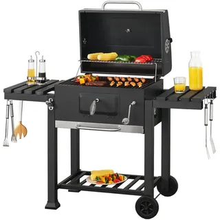 Holzkohlegrill Arnad 105 x 135 x 47,5 cm Schwarz
