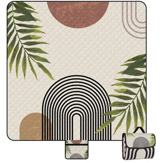 Picknickdecke Wasserdicht, 200 x 200cm Bohemian Groß Stranddecke Sandfrei für 4-6 Personen, Tragbare Waschbar Picnic Blanket mit Tragegriff, Isoliert Strandmatte für Camping, Picknick, Wandern, Reisen
