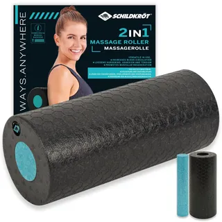 Donic Schildkröt 2in1 MASSAGE ROLLE mit entnehmbarem Kern, black-turquoise - Weiß