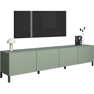 borchardt Möbel Sophia TV-Schrank 200 x 45 cm Schwarz/Grün Holzwerkstoff/Metall