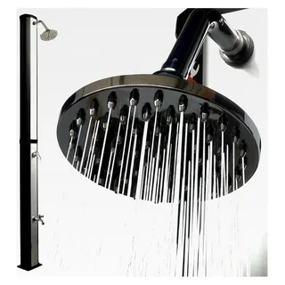 Solardusche Garten 35L mit Regenduschkopf und Fußdusche – Gartendusche, Solar – Außendusche, Pooldusche, Aluminium – UV-beständiger Wassertank