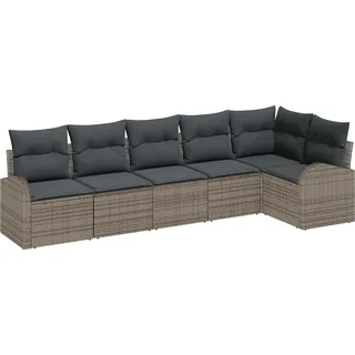 vidaXL Gartensofa-set Grau Poly-Rattan - Grau