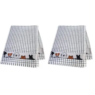 Samuel Lamont Geschirrtuch, Baumwolle, grau, Einheitsgröße (Packung mit 2)