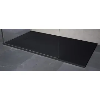 Duschtasse Novellini Novosolid Wirkung Pietra 160x80 Hoch 3,5 CM Schwarz Matt