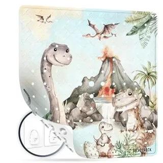 SilverRack Duschmatte rutschfest 53x53 cm Dinos | Antirutschmatte Dusche, BPA frei, Badematte rutschfest, maschinenwaschbar u. schimmelresistent, Duscheinlage