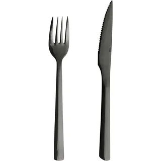 aida RAW Steakbesteck »RAW«, (Set, 8 tlg.), PVD-beschichtete Oberfläche, schwarz