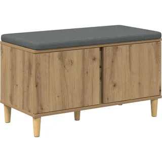 Flurbank mit Kissen mit Speicher Artisan-Eiche 80 x 38 x 46 cm - Braun