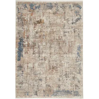 Novel Vintage-Teppich , Blau, Beige , Textil , Abstraktes , rechteckig , 160x235 cm , ISO 9001, Bsci, Oeko-Tex® Standard 100, Oeko-Tex® Made IN Green, Global Recycled Standard (Grs) , Teppiche und Böden, Teppiche, Webteppiche