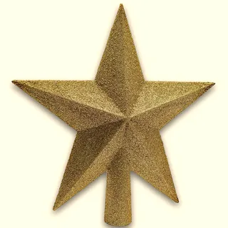 Bruchfeste Weihnachtsbaumspitze Stern Goldfarben mit Glitter Ø 19 cm - Kunststoff - Gold
