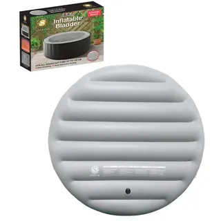 Energiesparende Spa-Abdeckung, aufblasbarer Deckel, schützender Regen-Überlauf, Wärmeisolator, Technologie, runde Blase, passend für alle runden Whirlpools von 4 Personen bis 140 cm, Grau