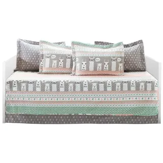 Lush Decor Tagesbett, gestreift, 99,1 x 190,5 cm, Pink/Türkis, 6-teilig