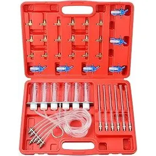 6-Zylinder-Diesel-Einspritzdüsen-Durchflussmesser-Adapter-Set, Diesel Rücklaufmengen Tester Common Rail Injector mit 24 Adaptern, Kraftstoffdruck-Set, Einspritzdüsen-Tester Werkzeug Set