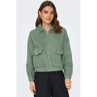 Cordjacke ONLY "ONLKENZIE L/S CORD JACKET PNT NOOS", Damen, Gr. M, grün (l.pad), Cord, Obermaterial: 98% Baumwolle, 2% Elasthan, unifarben, normal, Jacken Cordjacke, Baumwollmischung, Topseller