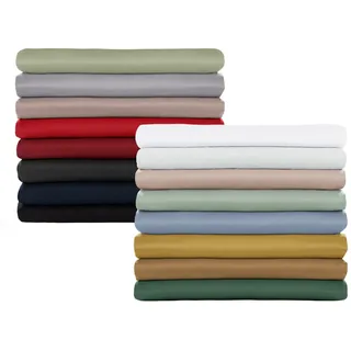 Blumtal Basic Bettlaken 320 x 275cm - Pflegeleichtes Betttuch aus weichem, gebürstetem Mikrofaser-Gewebe, ohne Gummizug, Light Olive Green - grün