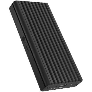 Icy Box Gehäuse für M.2 NVMe SSD (USB 3.2 Gen 2x2, 20 Gbit/s, werkzeuglos, Schreibschutzschalter, Aluminium mit Kühlung, LED-Anzeige), IB-1917M-C32a