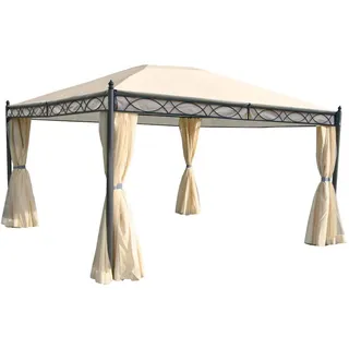 MCW Pergola Calpe I Cremeweiß , Weiß , Metall , 394x273x294 cm , Sonnenschutz, Pavillons