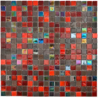 Glasmosaik braun rot Wand Boden Küche Dusche Bad Fliesenspiegel WB58-0913