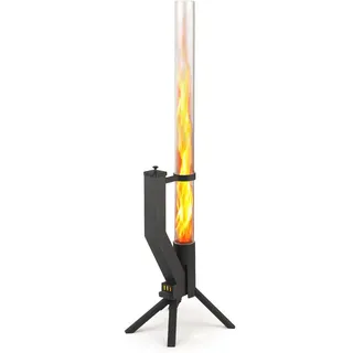 gardenflare Feuerrohr – Edelstahl Feuersäule und Pelletfackel – schwarz