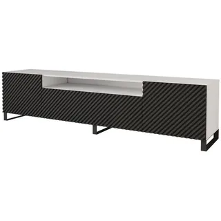 altdecor Zeno-S Lowboard 200x53x41 cm Weiß/Schwarz Holz