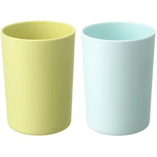 2 Stück Zahnputzbecher, 300ML Toothbrush Holder für Zahnbürste und Zahnpasta, Kunststoff in Lebensmittelqualität Badezimmer Zahnbürstenhalter, Accessoire Organizer und Toothbrush Holder (Green+Blue)