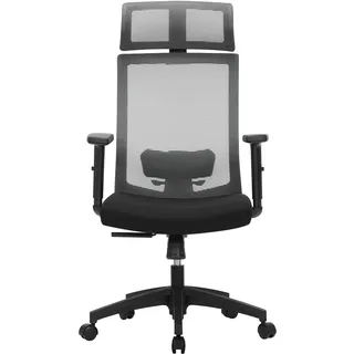 Songmics Bürostuhl Netzbespannung Grau