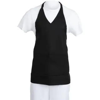 Whites Chefs Clothing B128 Latzschürze mit V-Ausschnitt, Schwarz