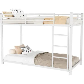 Flieks Etagenbett 90x200cm Weiß Eisenbett klassische Form , Metall , 90x200 cm , Babymöbel & Kindermöbel, Kinderzimmer & Jugendzimmer, Stockbetten