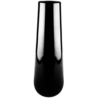 Ambia Home Vase , Schwarz , Glas , rund , 60 cm , Handmade in Europe , nur für Seiden- und Kunstblumen geeignet, nur zu Dekorationszwecken, mundgeblasen, Hotcut, handgemacht, zum Stellen , Dekoration, Vasen, Bodenvasen