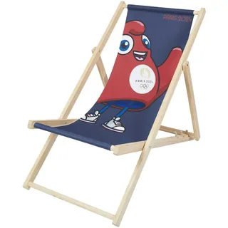 PARIS 2024 CMP, CJO9100, Set mit 2 chilenischen Maskottchen, offizielles Lizenzprodukt, mehrere Positionen, ideal für Strand und Garten, 3 Verstellstufen, Klappstuhl