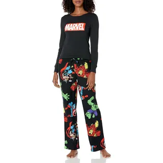 Amazon Essentials Disney | Marvel | Star Wars Damen Schlafanzug-Schlaf-Sets Flanell, Marvel Avengers - Womens Flannel, M